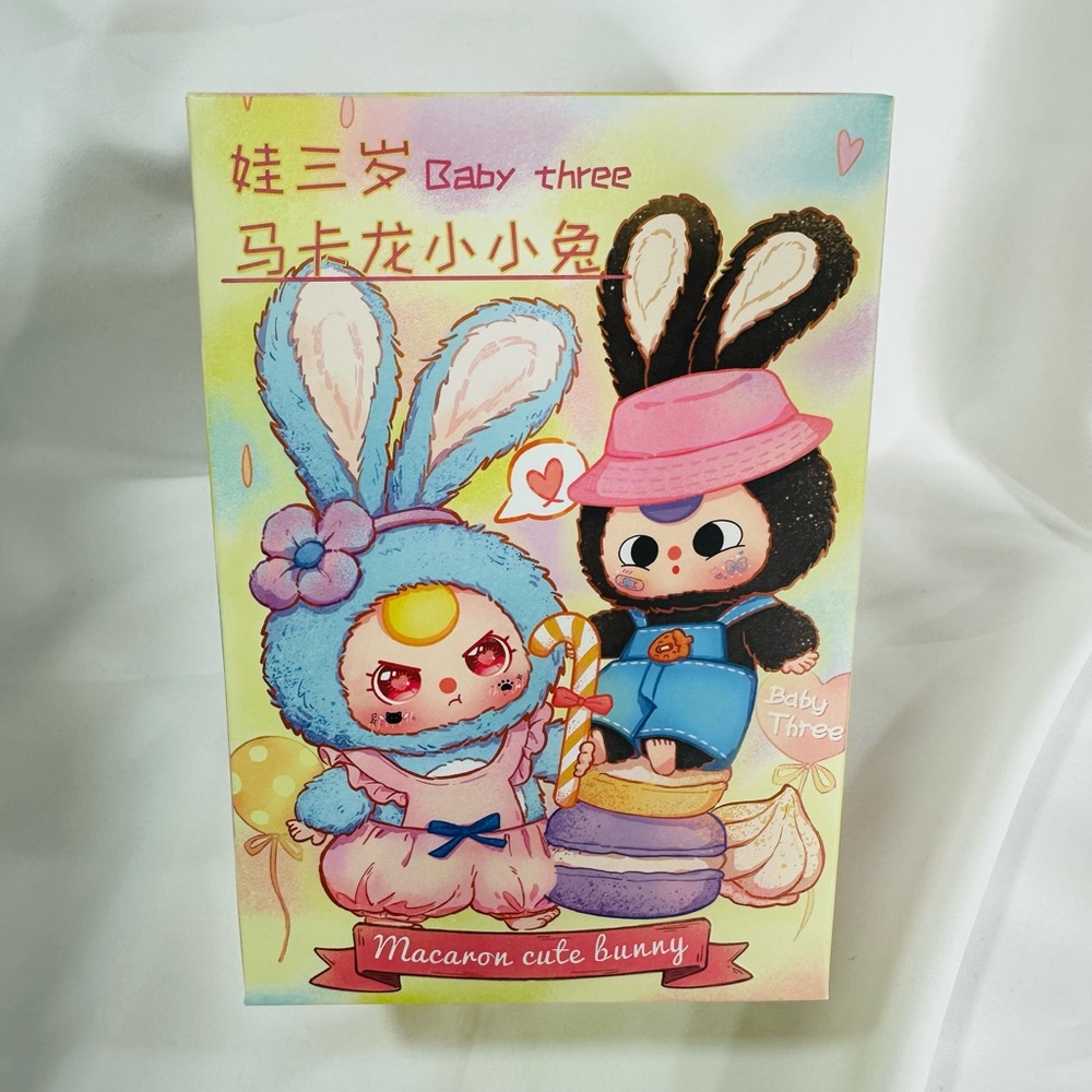 Baby Three Rabbit Macaron Cute Bunny Plush Series Blind Box